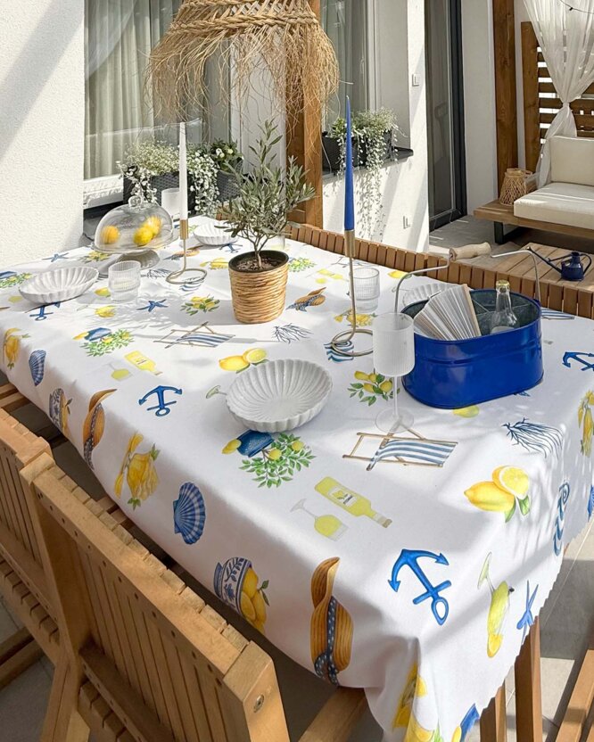 Hoekig teflon tafelkleed - Italiaanse zomer