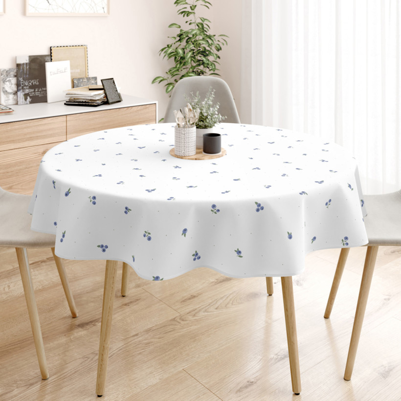 Rond tafelkleed 100% katoen renforcé - Bosbessen