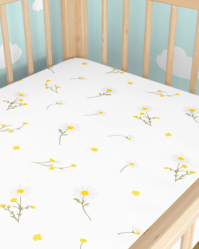Katoenen hoeslaken voor een babybedje - Kamille