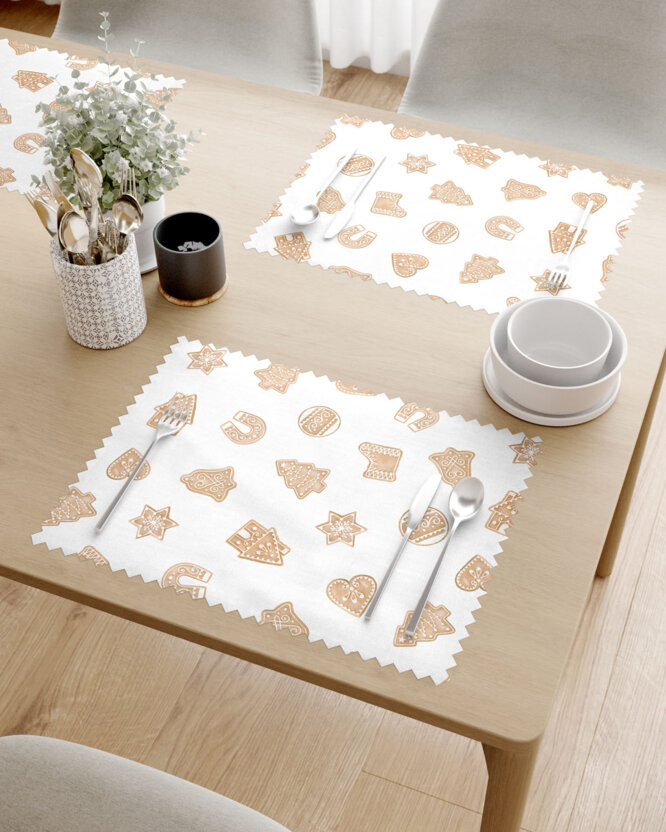Kerst placemat voor op tafel teflon - Peperkoekjes - set 2 stuks