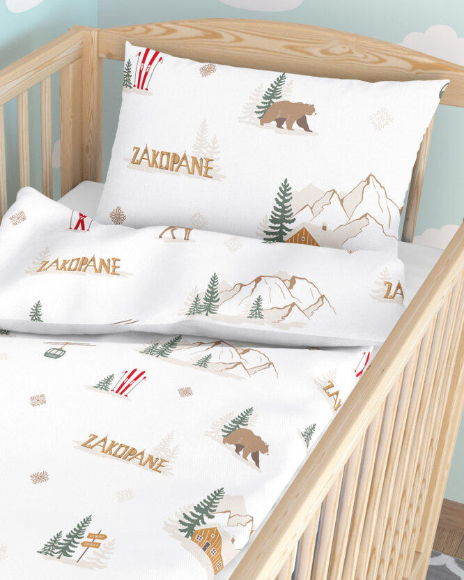 Katoenen dekbedovertrek voor een babybedje - Zakopane
