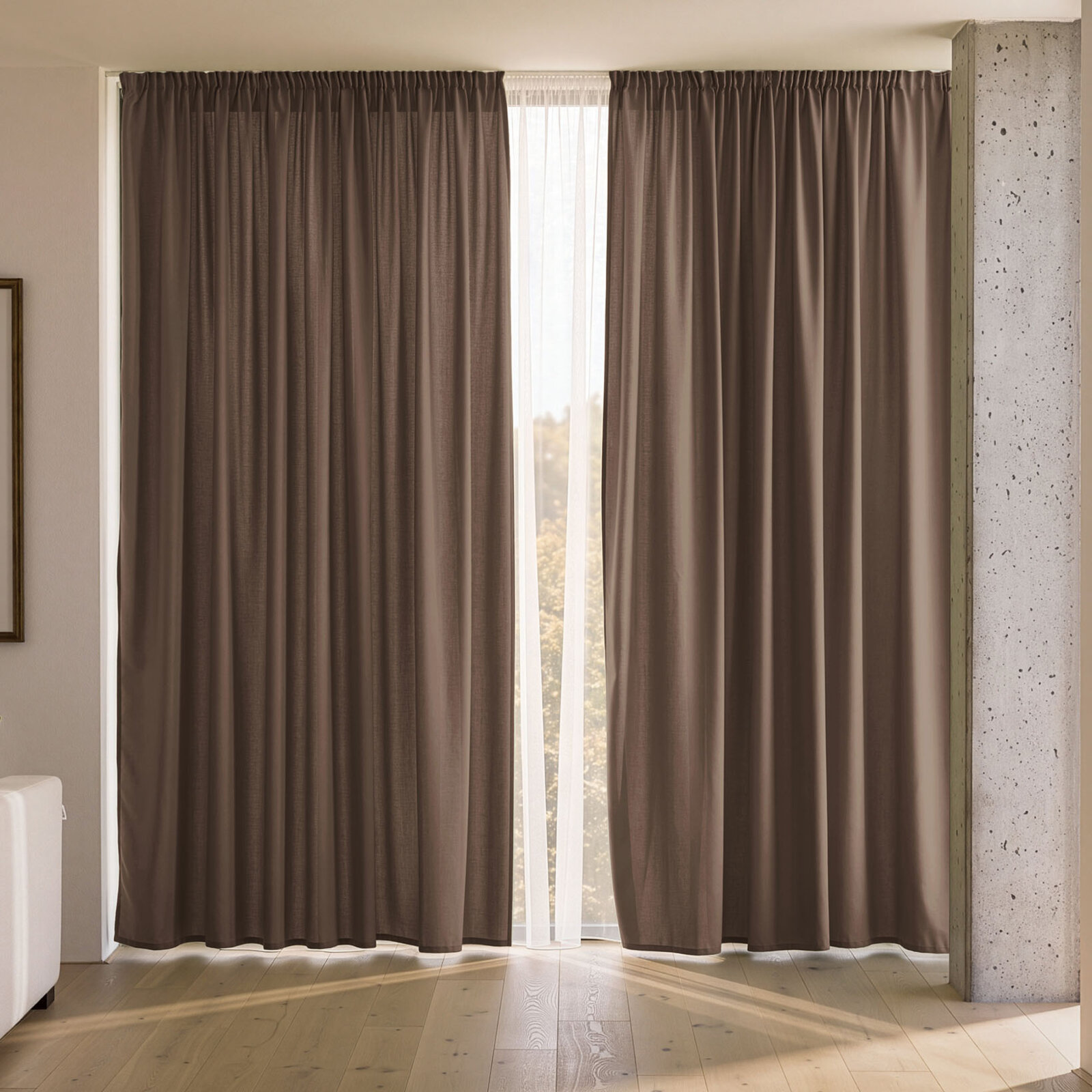 Decoratief gordijn Marbella - moka