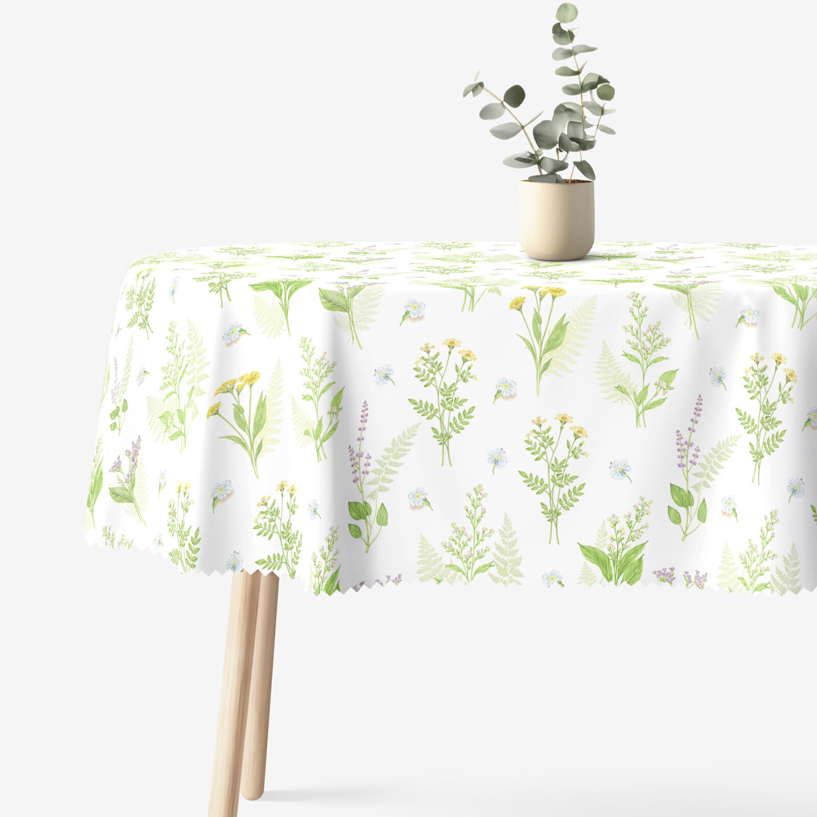 Ovaal teflon tafelkleed - Bosbloemen