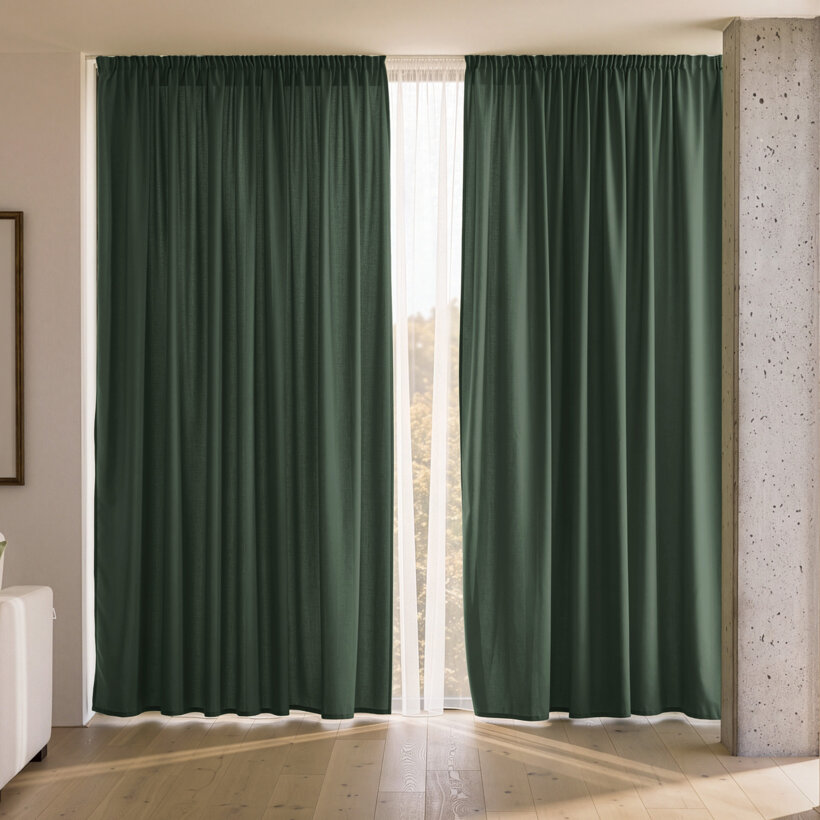 Decoratief gordijn Marbella - donkergroen