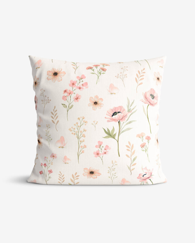 Decoratieve kussensloop Luca - Roze bloemen
