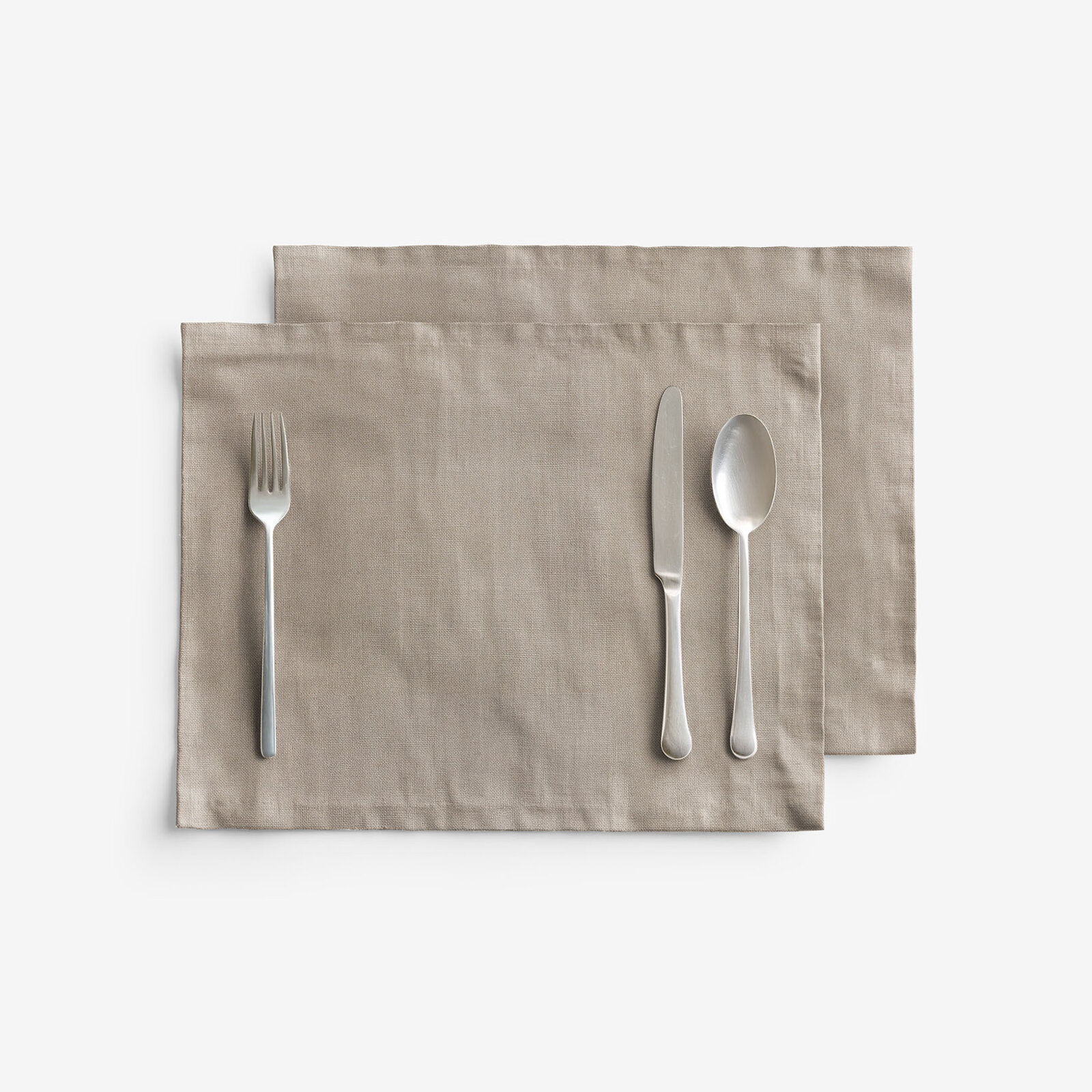 Placemat voor op tafel van linnenmix - koffiekleurig - set van 2 stuks