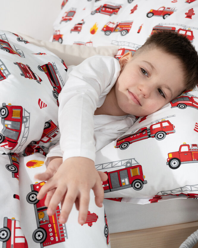 Katoenen kinderbeddengoed - Brandweerwagens