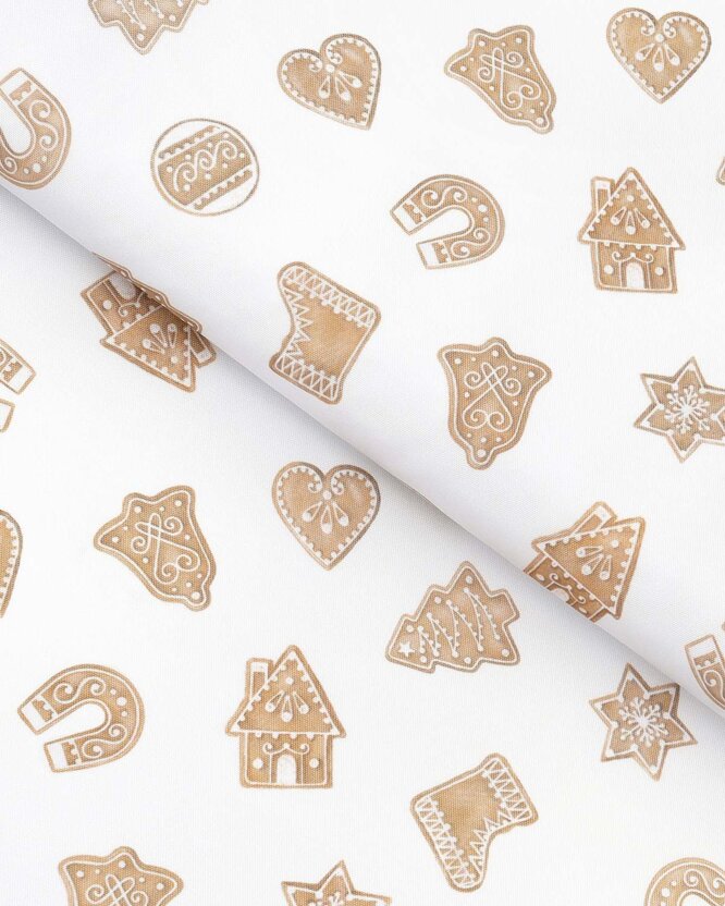 Kerst tafelstof met tefloncoating - Peperkoekjes