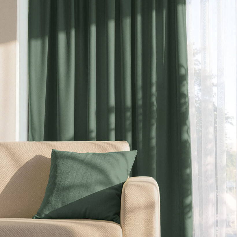 Decoratief gordijn Marbella - donkergroen