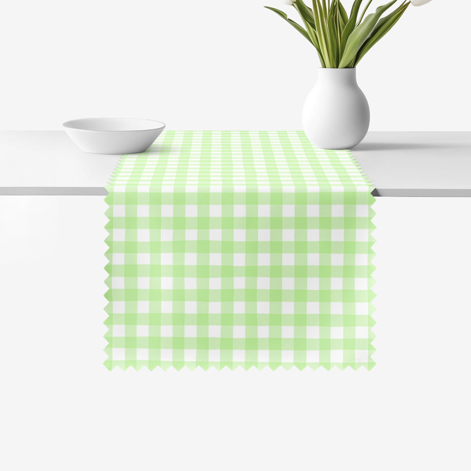 Tafelloper teflon - Groene ruitjes