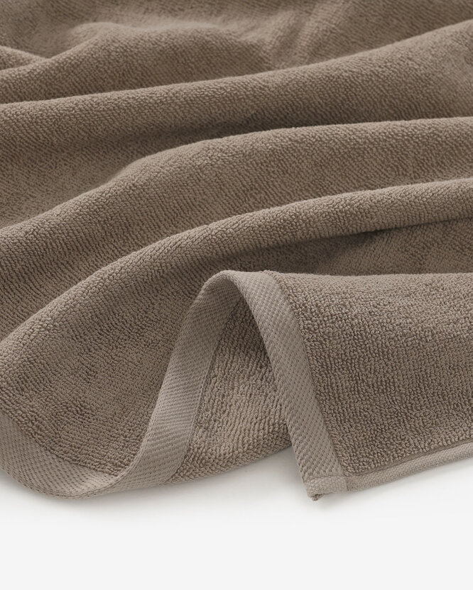 Katoenen badstof handdoek / badhanddoek Soft zonder boord - grijsbruin