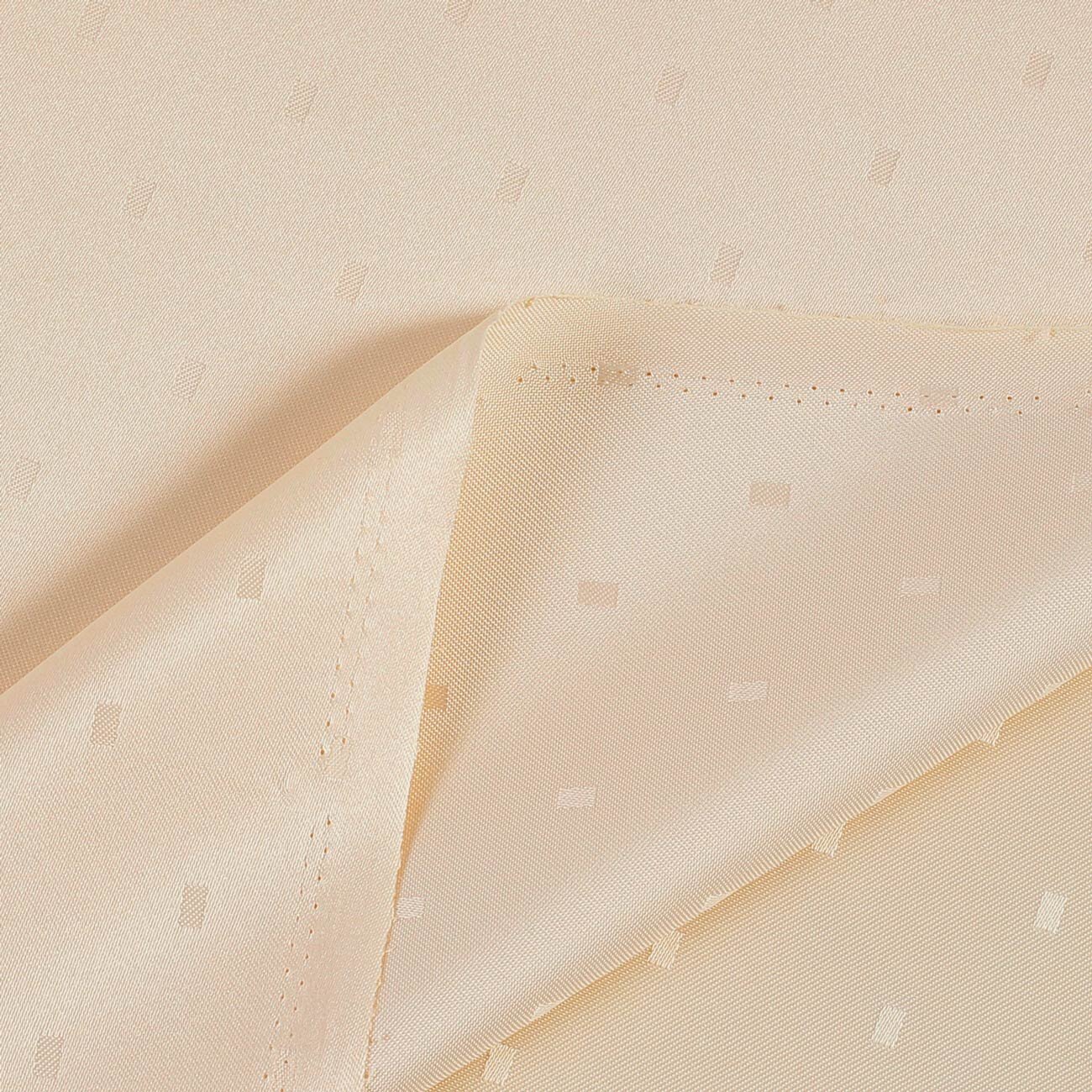 Stof met tefloncoating voor tafelkleden - champagne met glanzende rechthoekjes