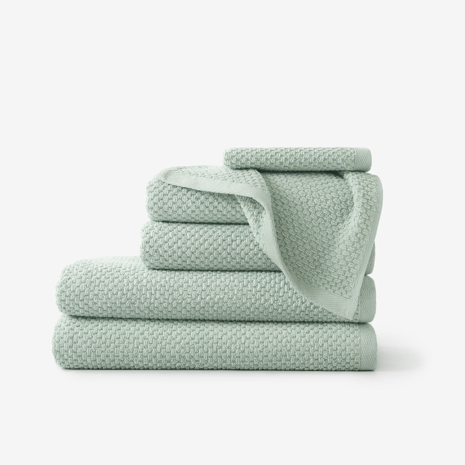 Katoenen badstof handdoek / badhanddoek Micro Pure - eucalyptus