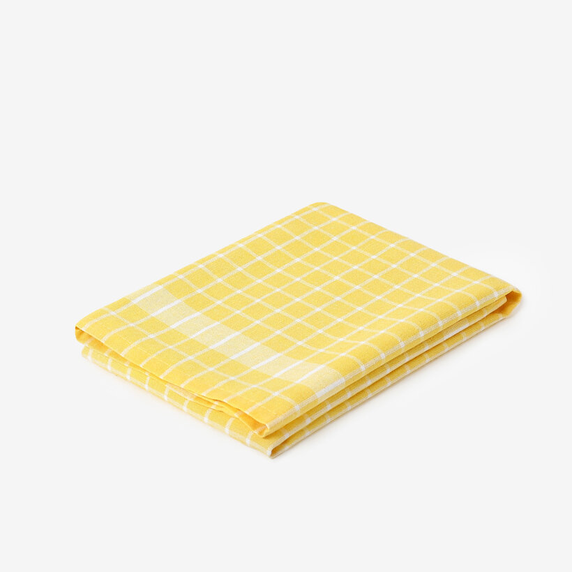 Katoenen theedoek - Gele ruit