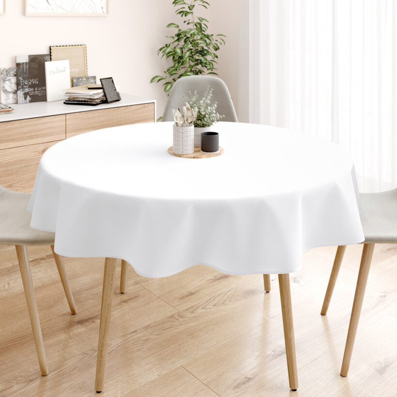 Rond tafelkleed 100% katoen renforcé - wit