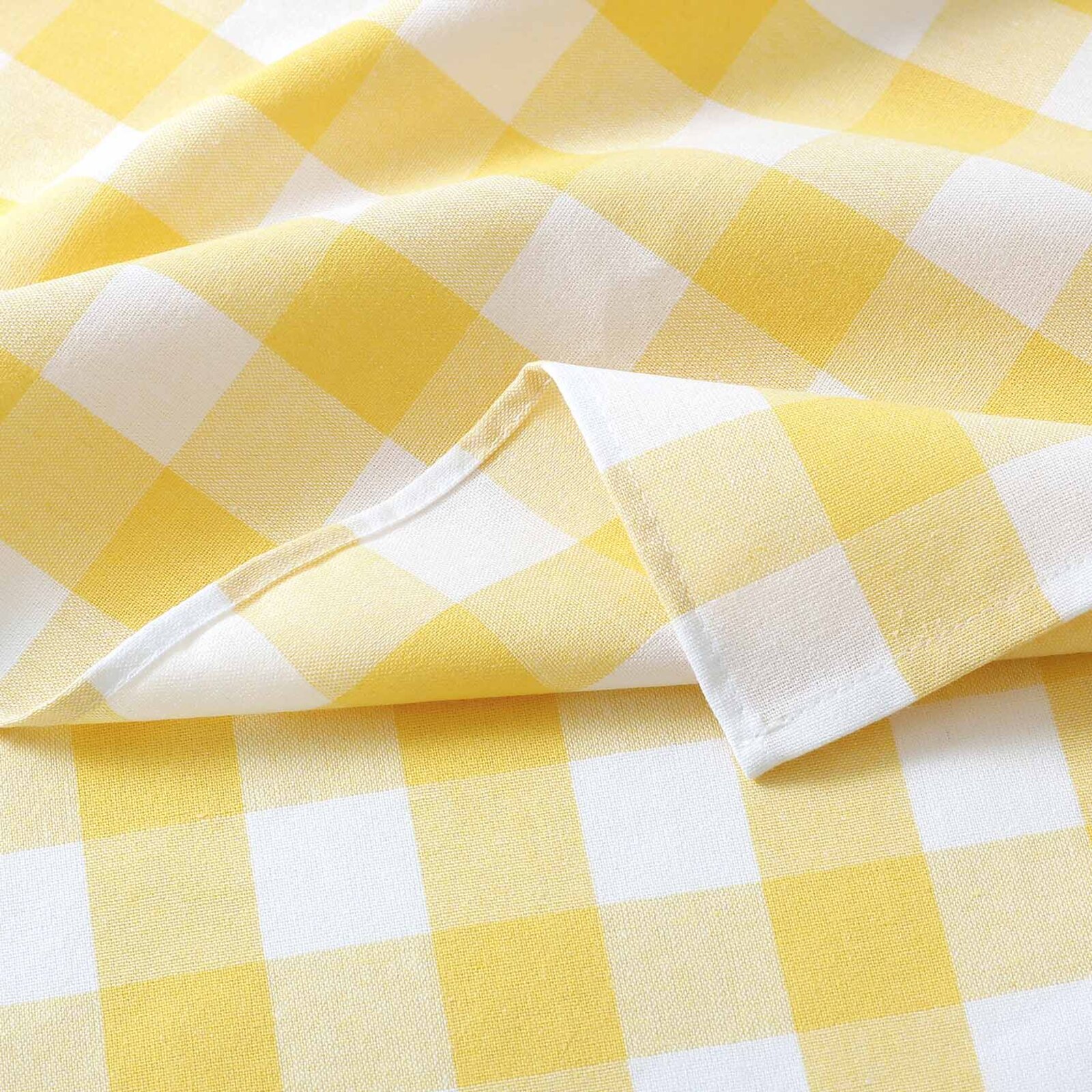 Katoenen theedoek voor de keuken - Gele ruiten