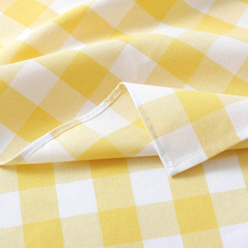 Katoenen theedoek voor de keuken - Gele ruiten