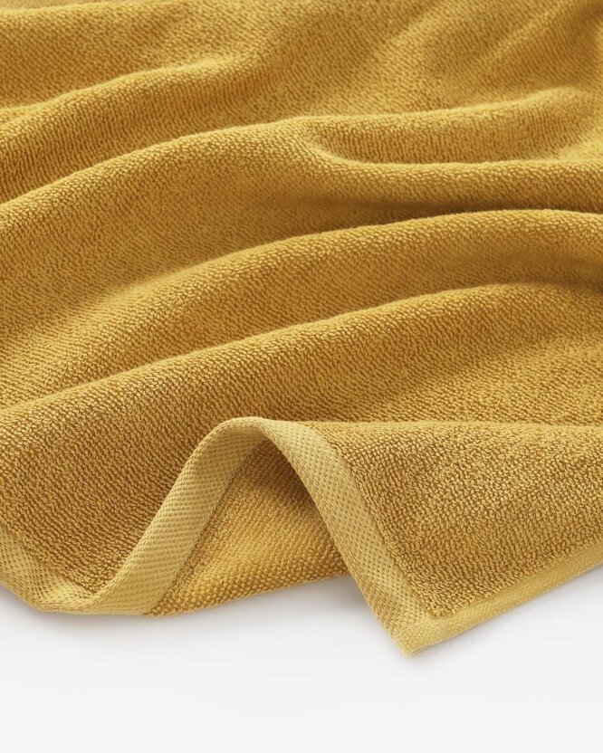 Katoenen badstof handdoek / badhanddoek Soft zonder boord - mosterdgeel