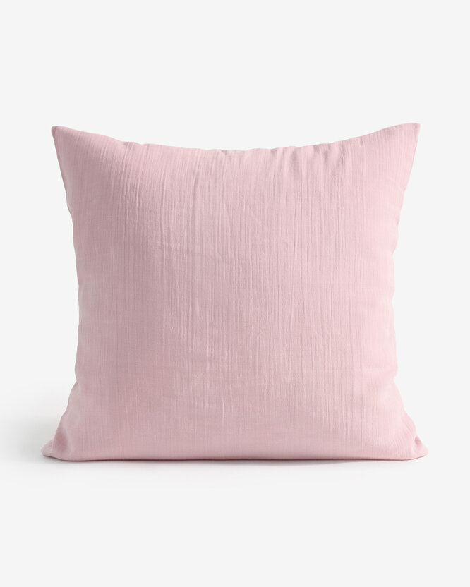 Mousseline kussensloop - pastelroze