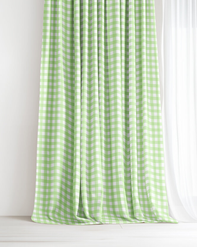 Decoratief gordijn Luca - Groene ruitjes