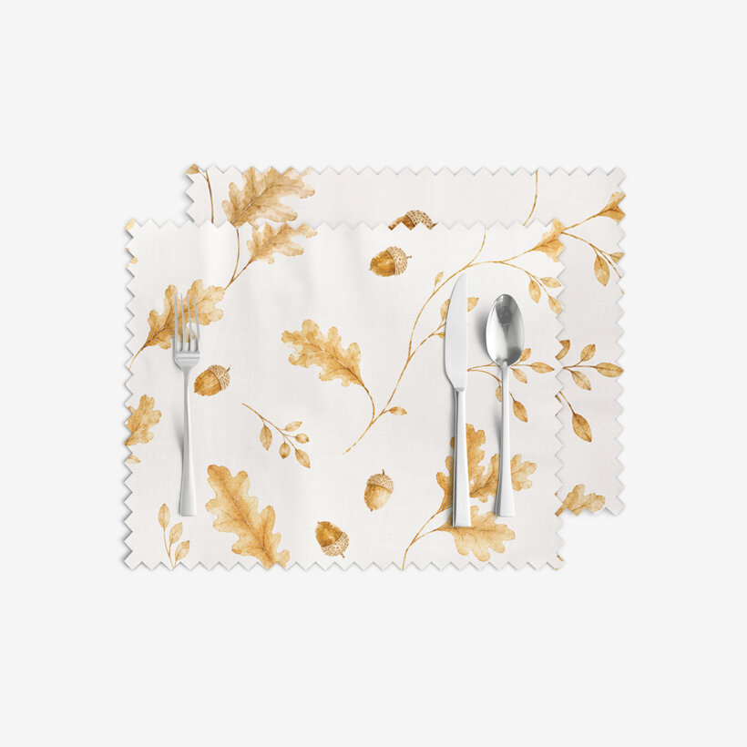 Teflon placemat voor op tafel - Eikenbladeren - set 2 stuks