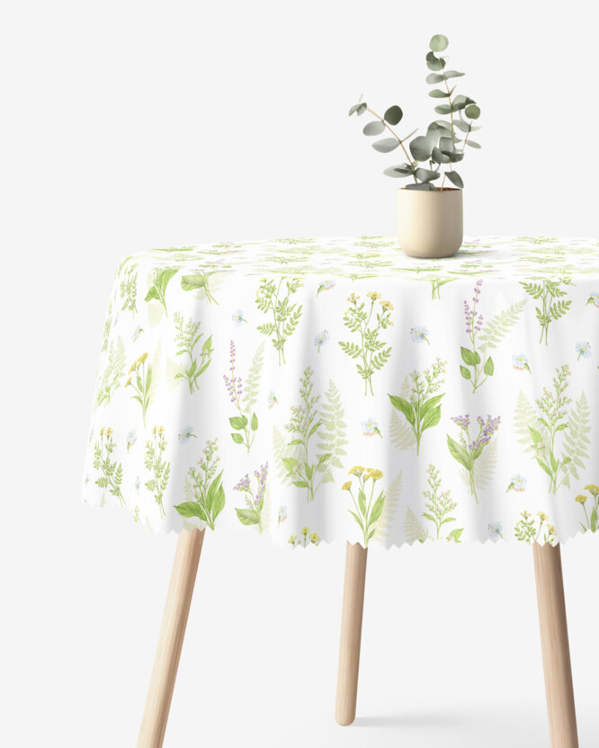 Rond teflon tafelkleed - Bosbloemen