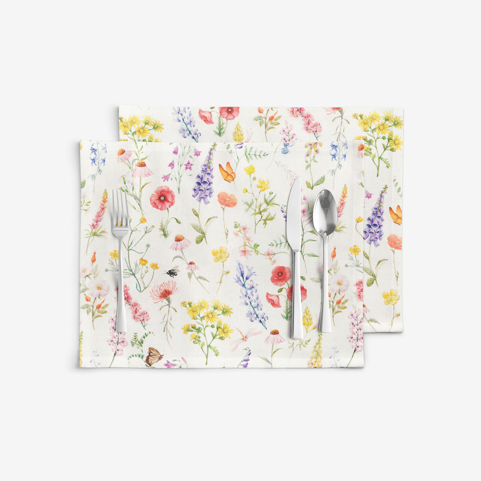 Placemat voor op tafel Valencia - Bloeiende weide - set 2st