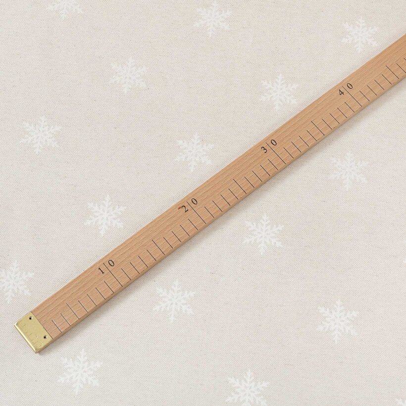 Decoratiestof Natura - Sneeuwvlokken op ongebleekt