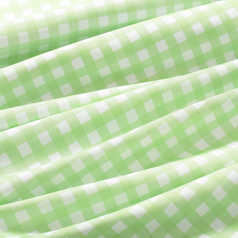 Ovaal teflon tafelkleed - Groene ruitjes