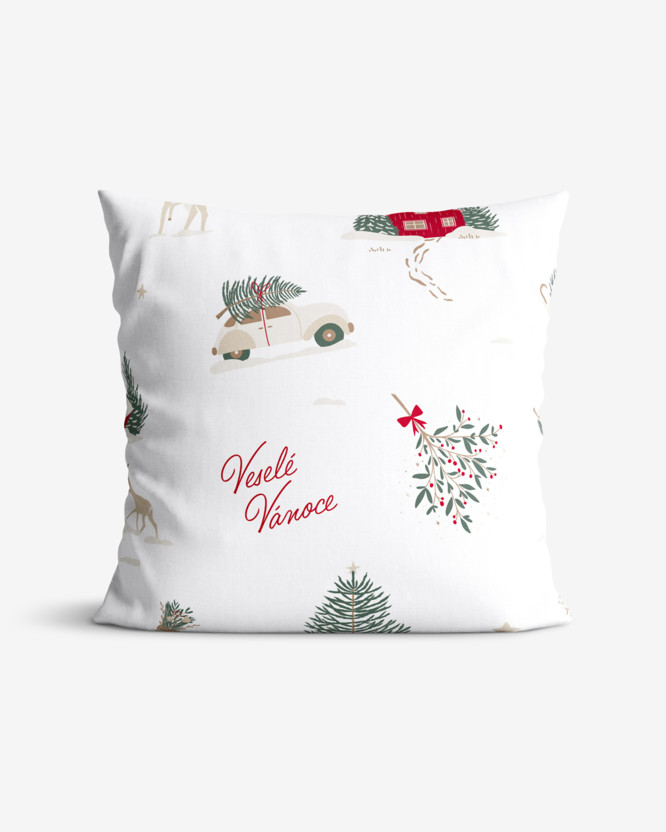 Kerst katoenen kussensloop - Tsjechische Kerst