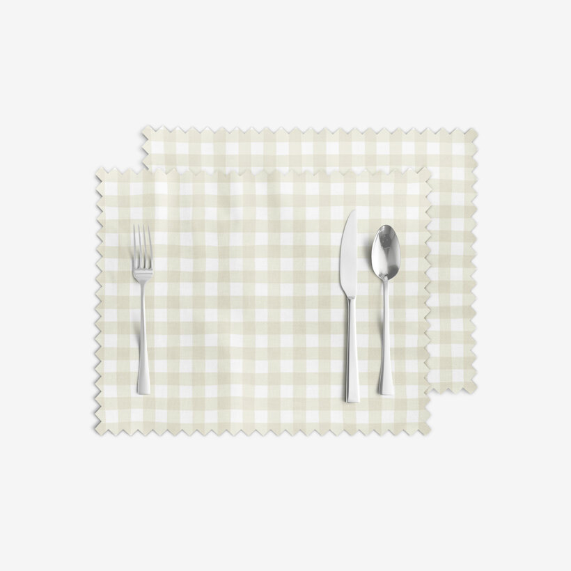 Tafelplacemat teflon - Beige ruitjes - set 2 st.