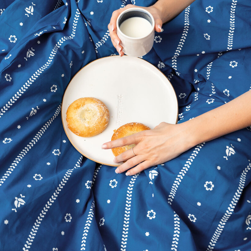 Katoenen beddengoed - Na mú dušu op blauw