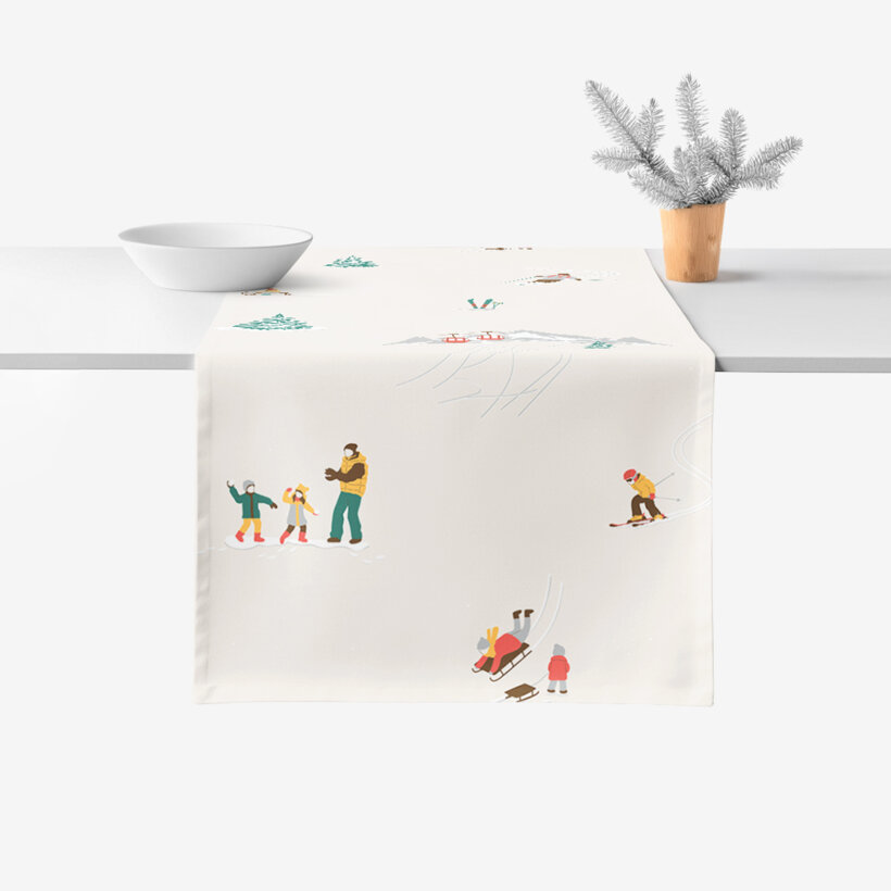 Tafelloper 100% katoen renforcé - Winters plezier