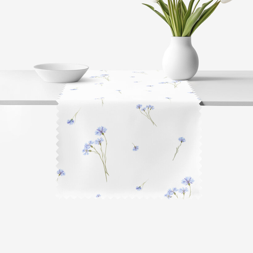 Tafelloper teflon - Blauwe korenbloemen