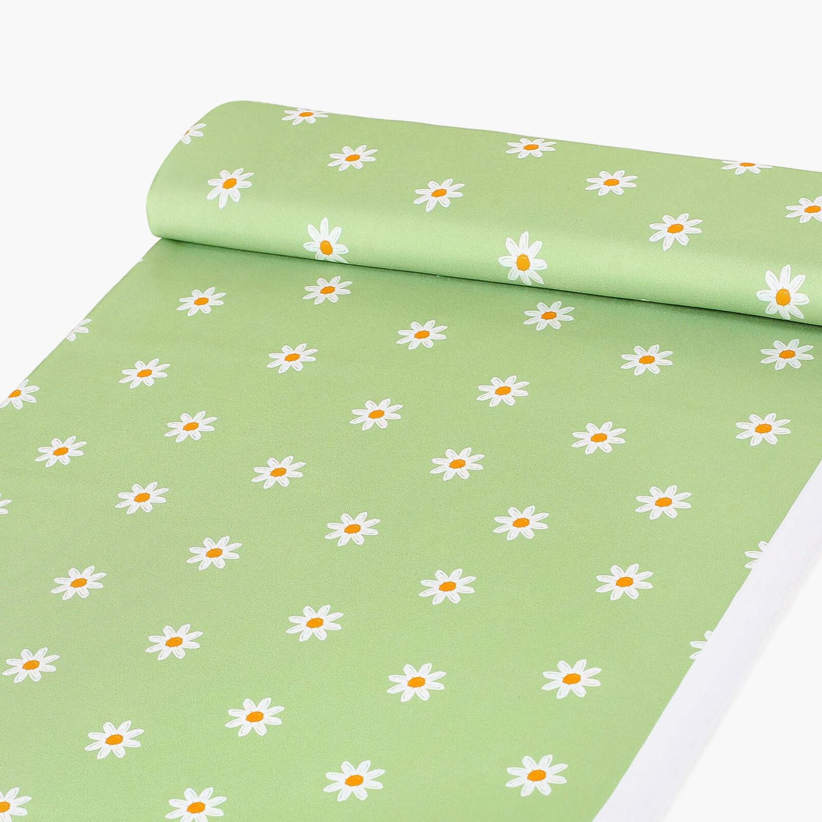 Tafelstof met tefloncoating - Margrieten op groen