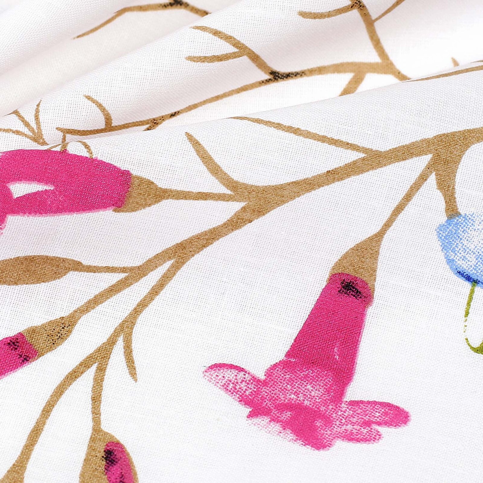 Placemat voor op tafel 100% katoen renforcé - Geschilderde veldbloemen - set 2 stuks