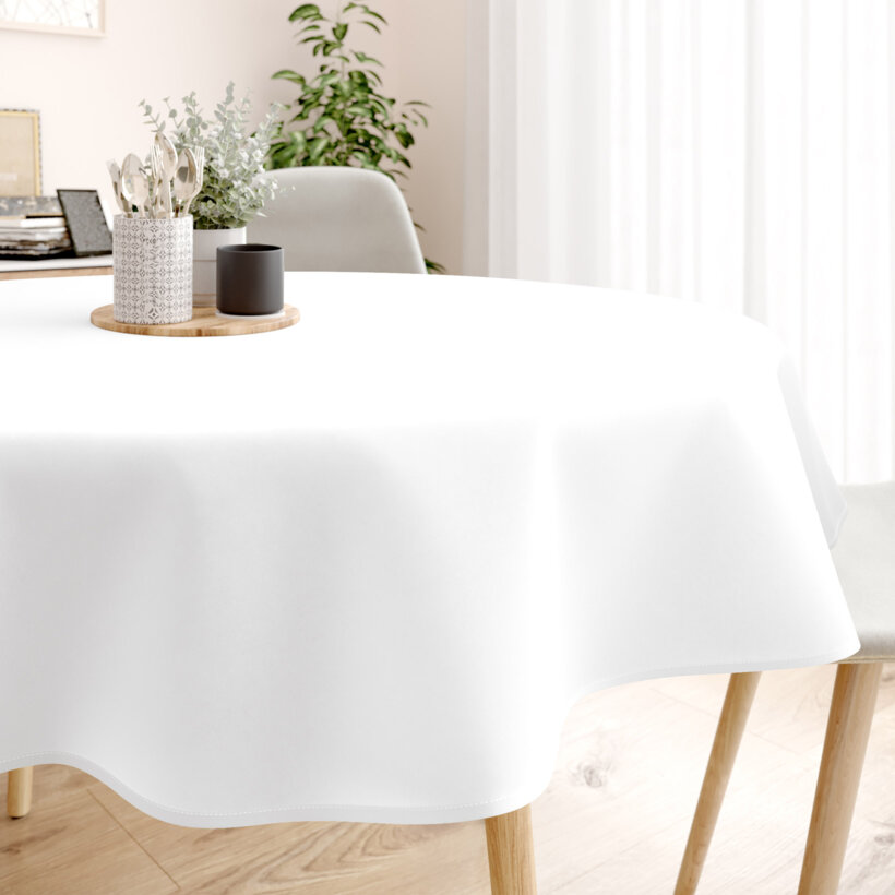 Rond tafelkleed 100% katoen renforcé - wit