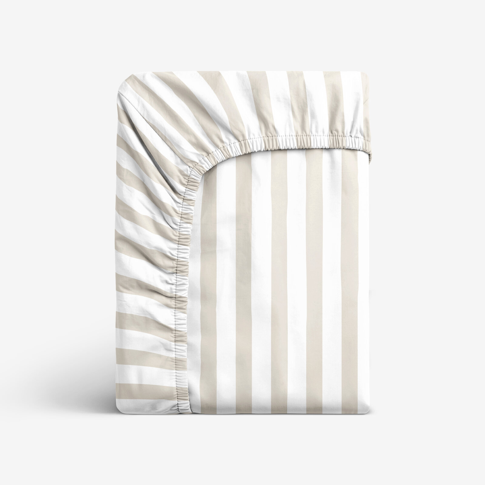 Katoenen hoeslaken - Latte streepjes