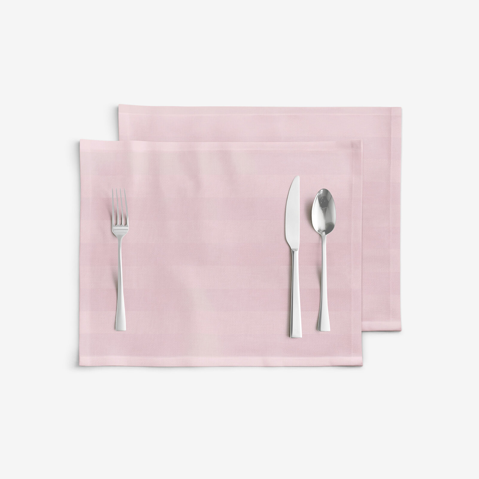 Damasten placemat voor tafel - Oudroze streepjes met satijnglans - set 2st
