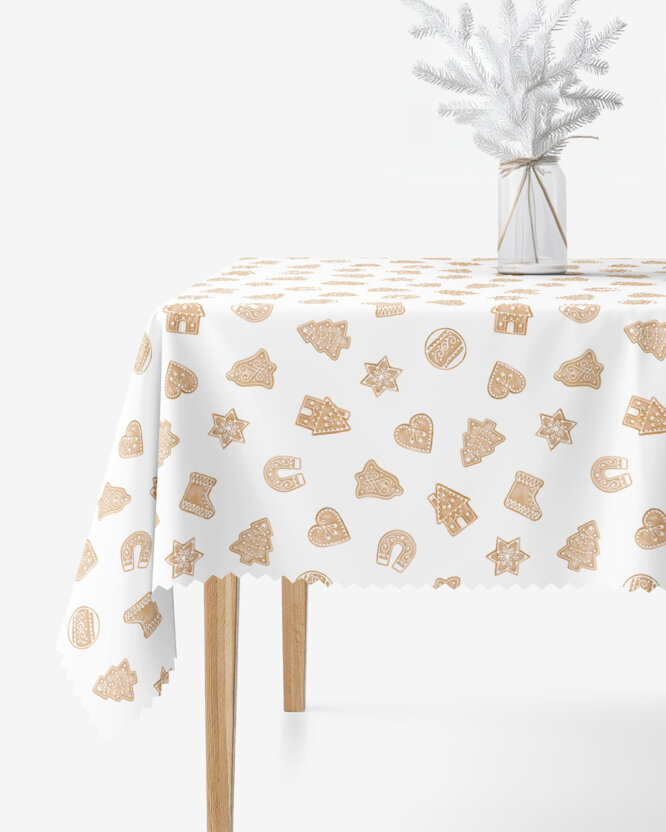 Kerst hoekig teflon tafelkleed - Peperkoek