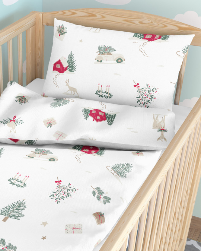 Kerst katoenen beddengoed voor een babybedje - Traditionele Kerst (buitenland)