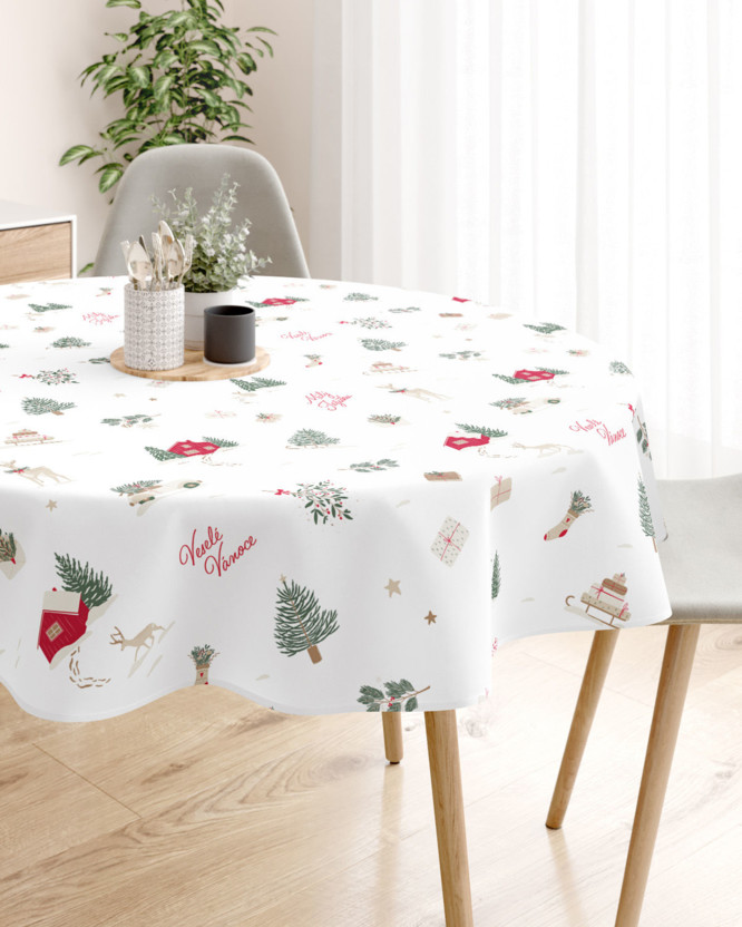 Kerst rond tafelkleed van stevig katoen - Tsjechische Kerst