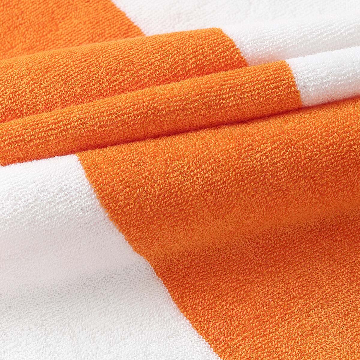 Strandbadhanddoek - Oranje neon met witte strepen