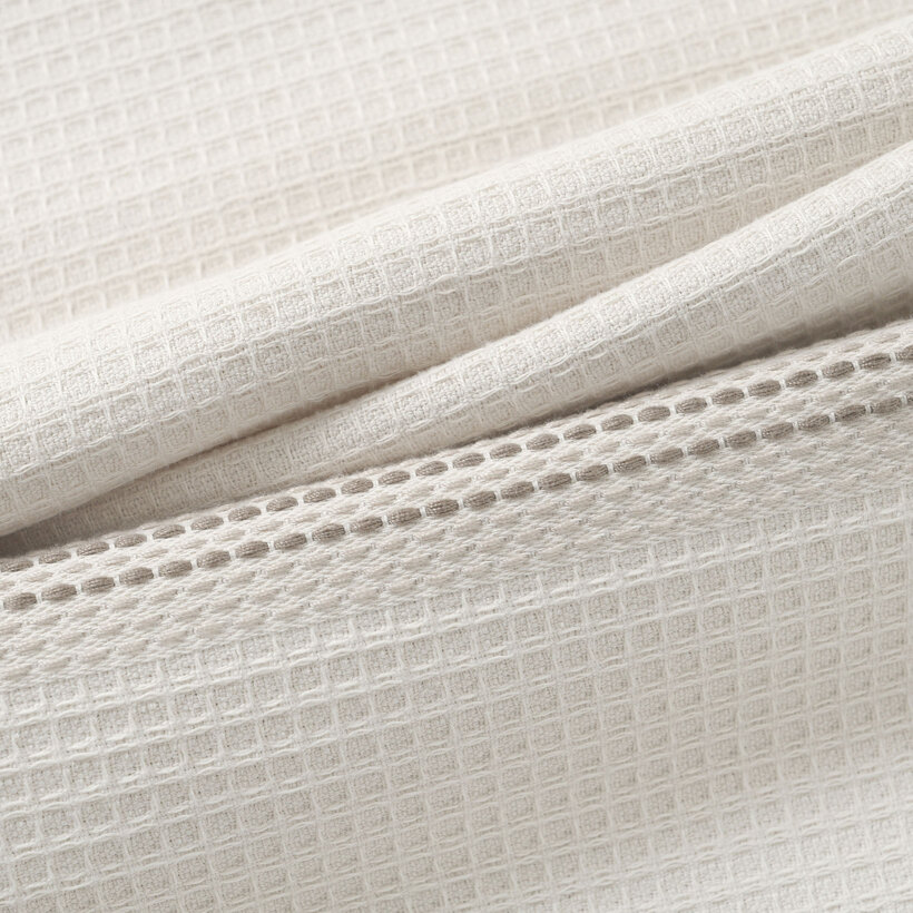 Keuken wafeldoek theedoek met border - beige