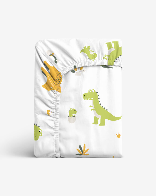 Katoenen hoeslaken voor kinderen - Dinosaurus avontuur