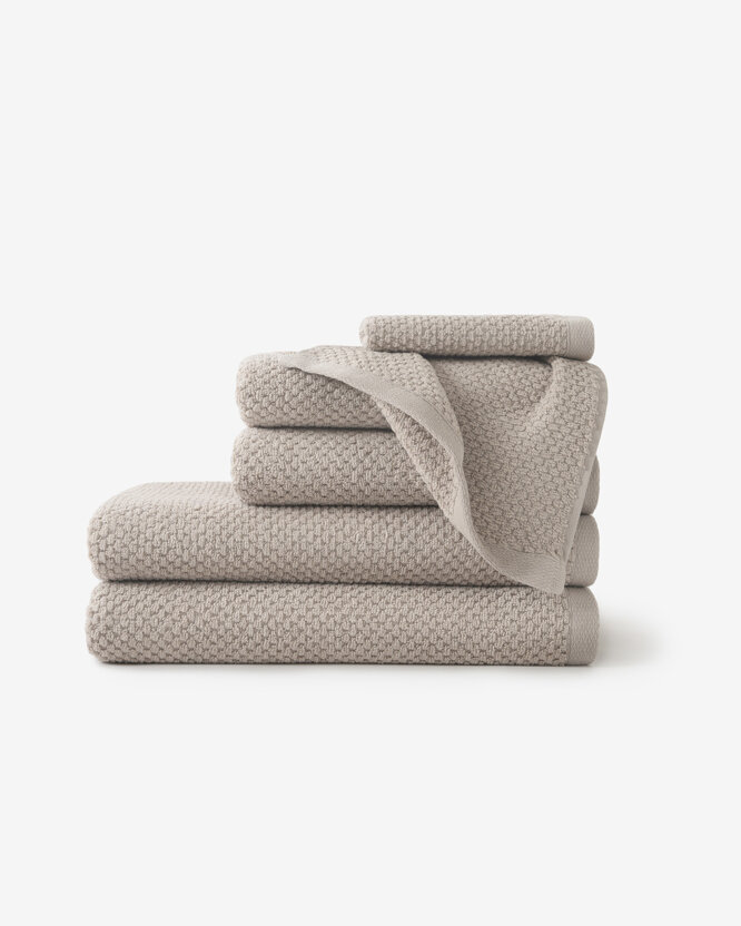 Katoenen badstof handdoek / badhanddoek Micro Pure - grijsbruin