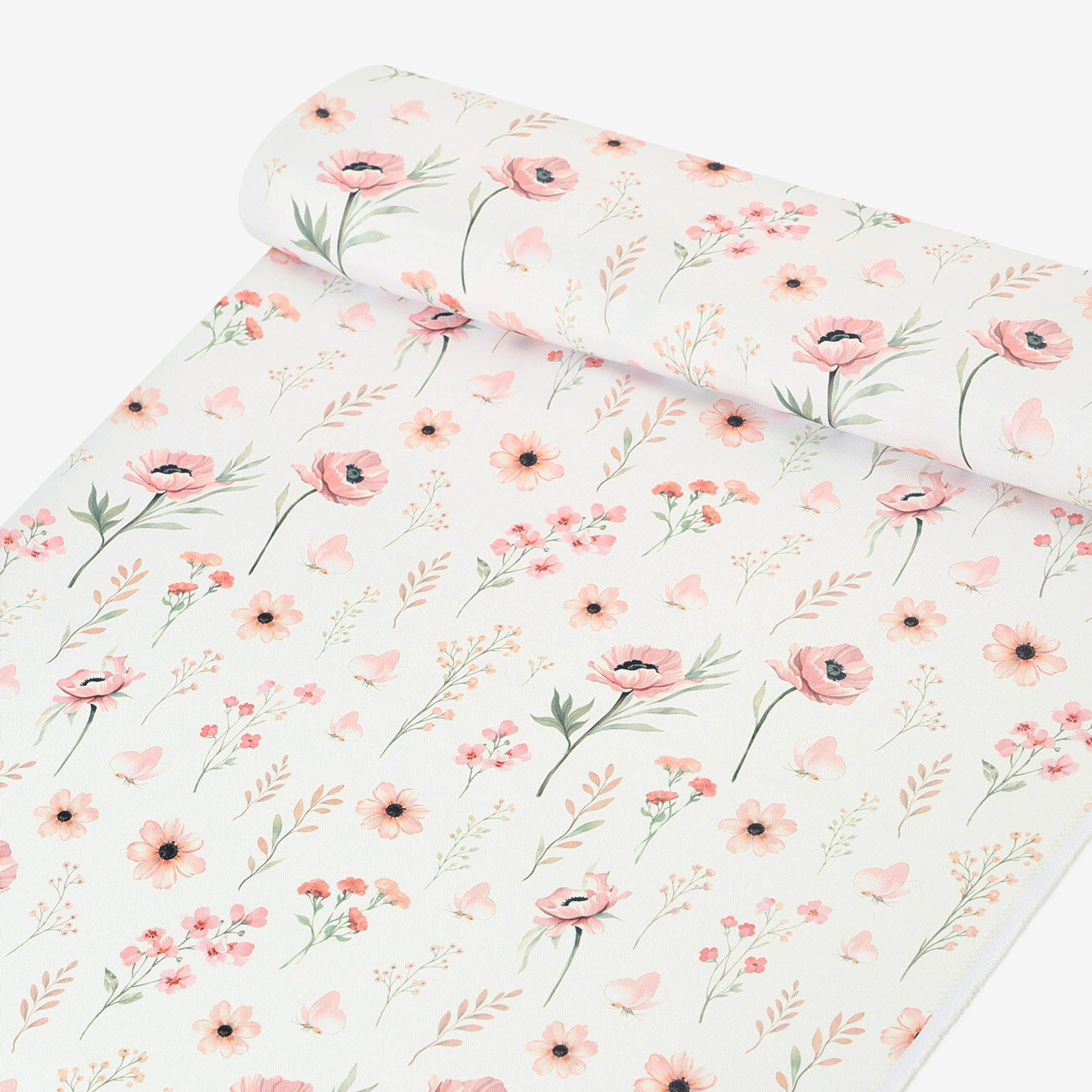 Stof met tefloncoating voor tafelkleden - Roze bloemen