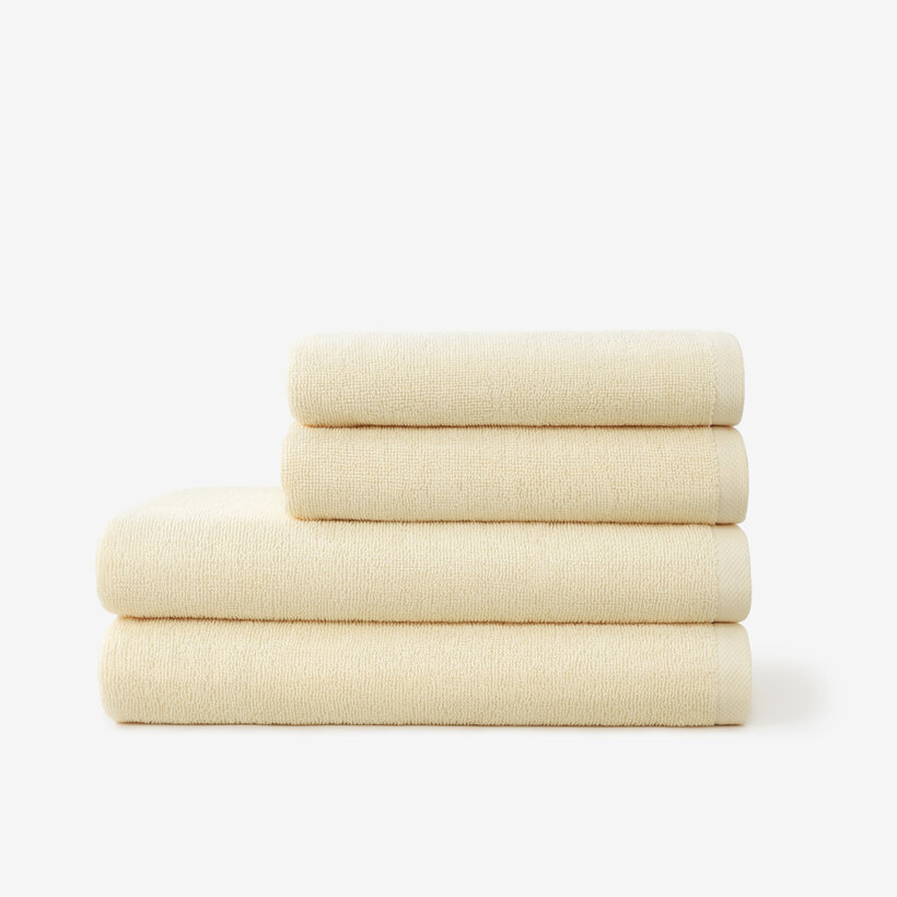Katoenen badstof handdoek / badhanddoek Soft zonder boord - crème