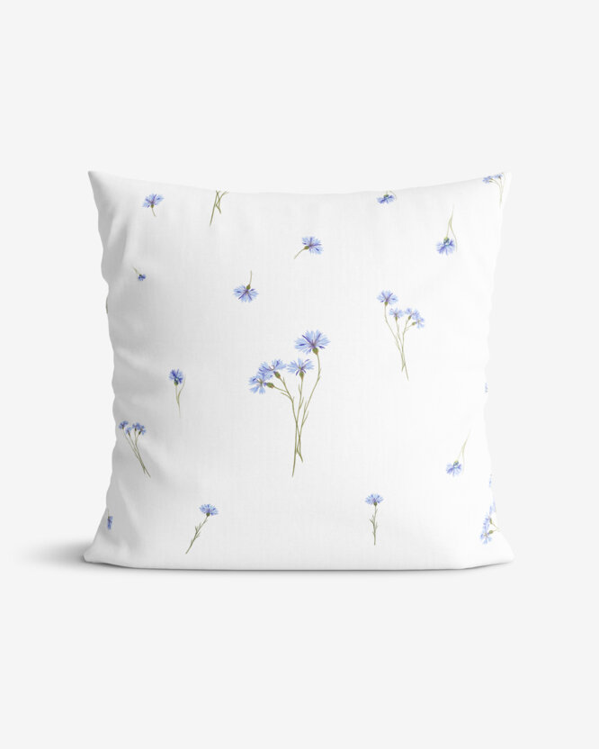 Decoratieve kussensloop Luca - Blauwe korenbloemen