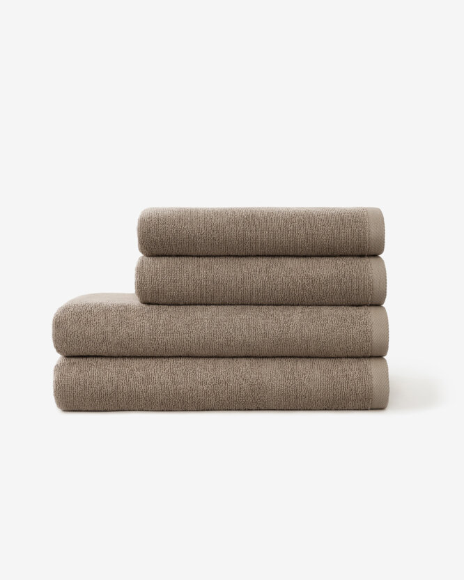 Katoenen badstof handdoek / badhanddoek Soft zonder boord - grijsbruin